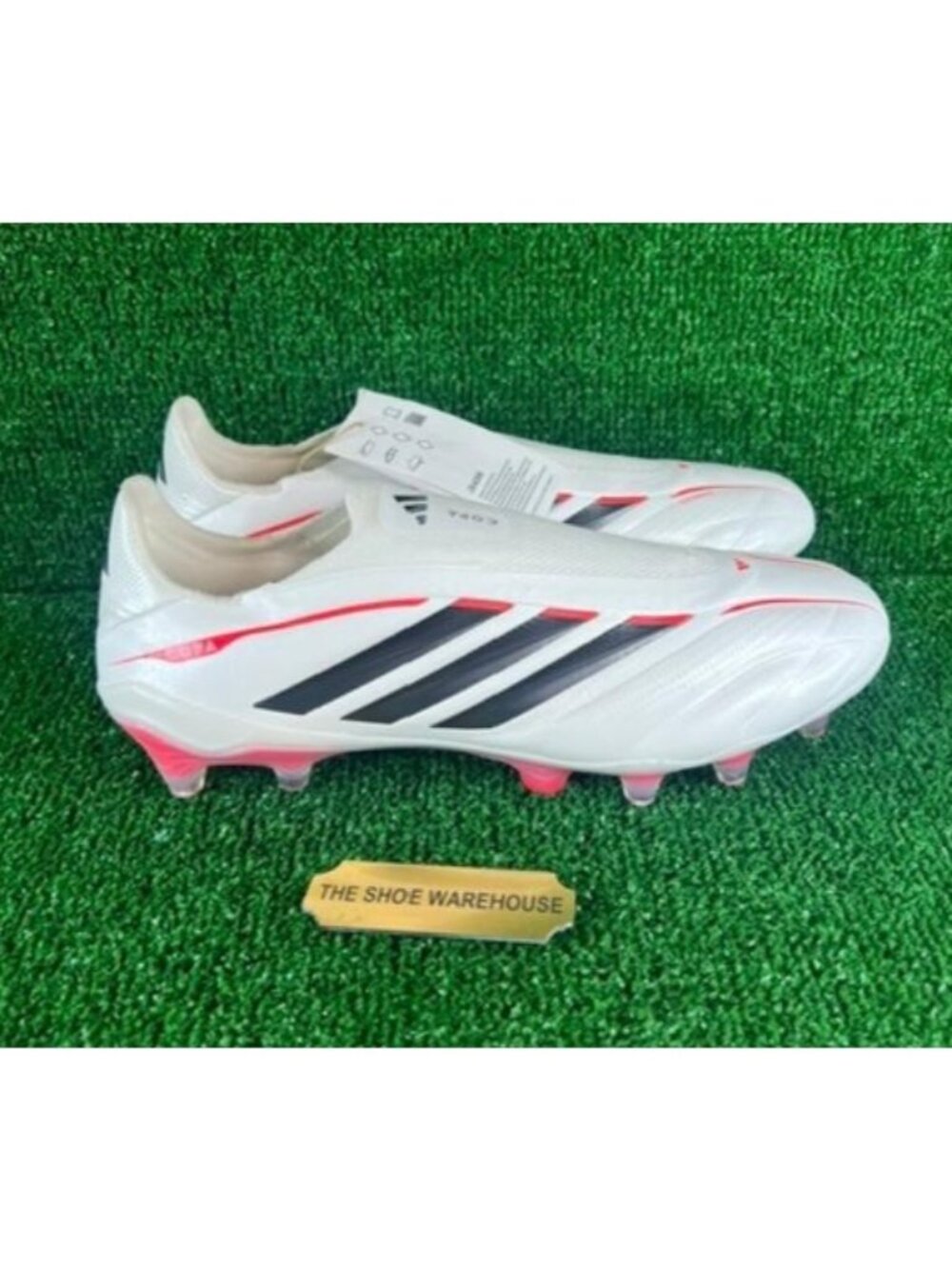 Men's Adidas Copa Pure IV Elite Laceless FG Zero White Cleats JS4208 Size 12